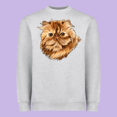 Persian Cat Face Heavyweight Sweatshirt Designed By Lillyallendesigns