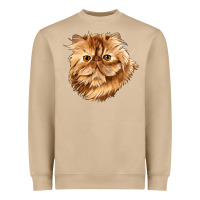 Mushroom Persian Cat Face Heavyweight Sweatshirt - LillyAllenDesigns