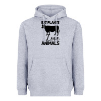 Heather Grey Eat Plants Love Animals Heavyweight Hoodie - Bettercallsaul