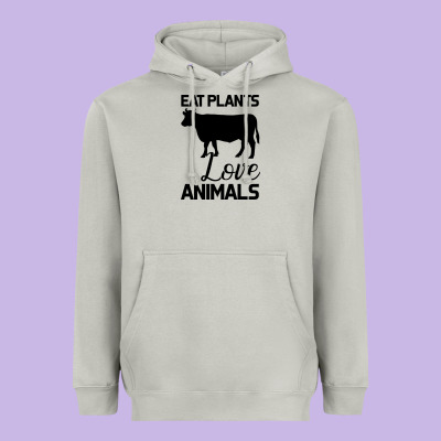 Eat Plants Love Animals Heavyweight Hoodie Designed By Bettercallsaul