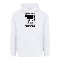 White Eat Plants Love Animals Heavyweight Hoodie - Bettercallsaul