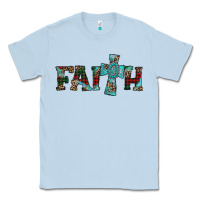 Dusty Blue faith christmas cross Classic Tee - AdoDesignShop