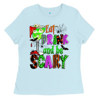 Baby Blue eat drink and be scary Ladies Tee - Zillion Design Studio