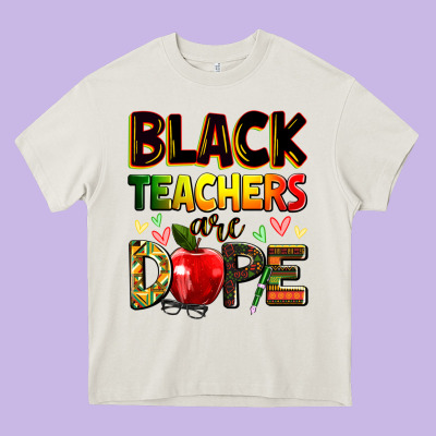 Black Teacher's Are Dope Juneteenth Heavy Core Tee Designed By Zillion Design Studio