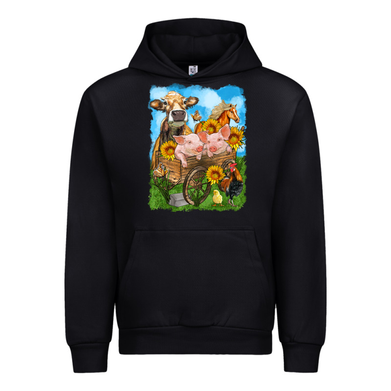 Farm Animals Wagon Olivia Urban Hoodie by OliviaCreatesArt | Teevron