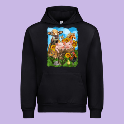 Farm Animals Wagon Olivia Urban Hoodie Designed By Oliviacreatesart