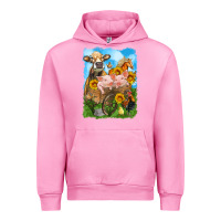 Fuchsia Pink farm animals wagon olivia Urban Hoodie - OliviaCreatesArt