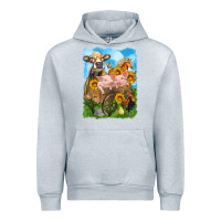 Heather Grey farm animals wagon olivia Urban Hoodie - OliviaCreatesArt