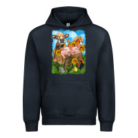 Navy farm animals wagon olivia Urban Hoodie - OliviaCreatesArt