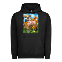 Pigment Black farm animals wagon olivia Urban Hoodie - OliviaCreatesArt
