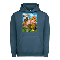 Pigment Midnight Navy farm animals wagon olivia Urban Hoodie - OliviaCreatesArt