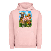 Pigment Salmon farm animals wagon olivia Urban Hoodie - OliviaCreatesArt