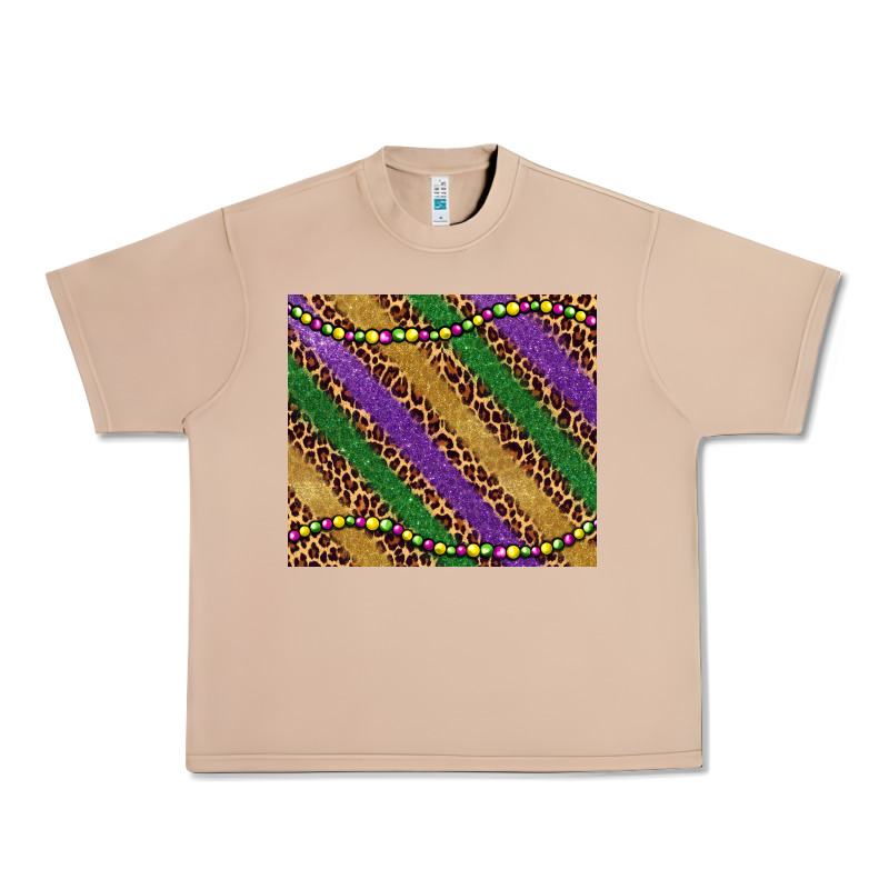 Mardi Gras Leopard Glitter Bead Urban Heavy Tee by BarkalooDesign | Teevron
