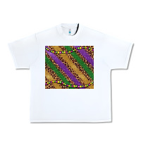 White mardi gras leopard glitter bead Urban Heavy Tee - BarkalooDesign