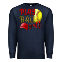Navy Play ball y'all Softball Premium Sweatshirt - NancyCooperArtShop