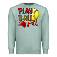 Seafoam Play ball y'all Softball Premium Sweatshirt - NancyCooperArtShop