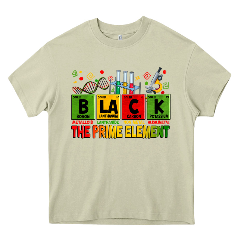 Black The Prime Element Juneteenth Heavy Core Tee by Zillion Design Studio | Teevron