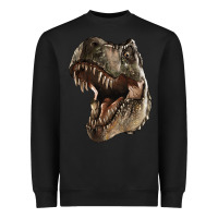 Black Tyrannosaurus T Rex Face Heavyweight Sweatshirt - LillyAllenDesigns
