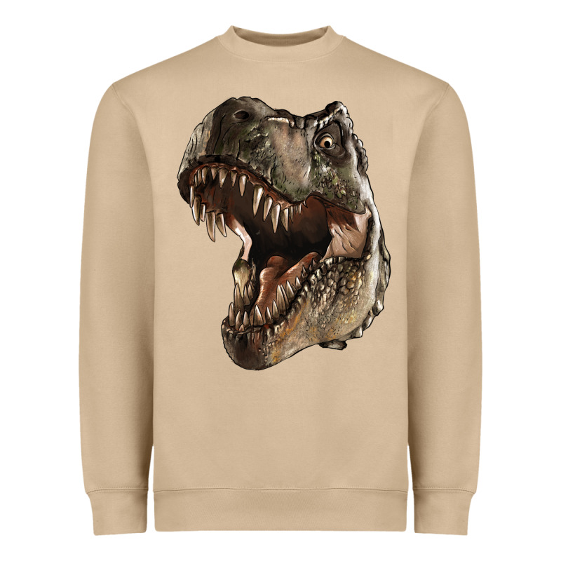 Tyrannosaurus T Rex Face Heavyweight Sweatshirt by LillyAllenDesigns | Teevron