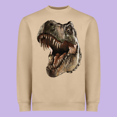 Tyrannosaurus T Rex Face Heavyweight Sweatshirt Designed By Lillyallendesigns