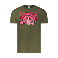 Vintage Olive valentines day rainbow with cupid gnome Vintage Tee - NancyCooperArtShop