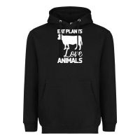 Black Eat Plants Love Animals Heavyweight Hoodie - Bettercallsaul