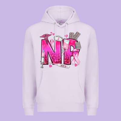 Breast Cancer Np Nurse Practitioner Premium Hoodie Designed By Texasbilliewilder