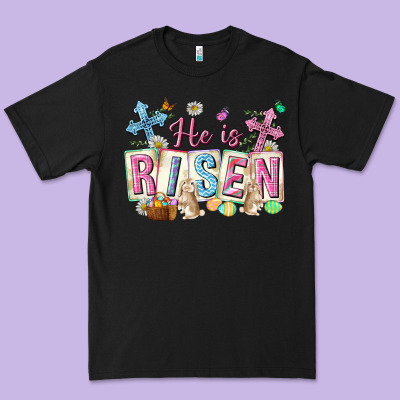 He Is Risen Easter With Flowers Premium Tee Designed By Neo Western
