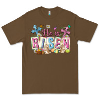 Cacao he is risen easter with flowers Premium Tee - Neo Western