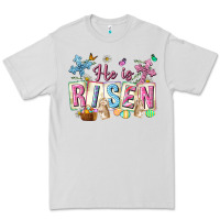 Dove Grey he is risen easter with flowers Premium Tee - Neo Western