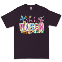 Plum he is risen easter with flowers Premium Tee - Neo Western