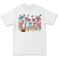 White he is risen easter with flowers Premium Tee - Neo Western