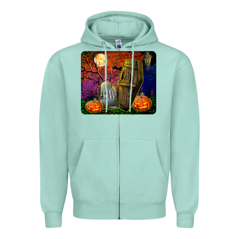 Headstone And Coffin Mousepad Zipper Hoodie by BundleAndBundleShop | Teevron