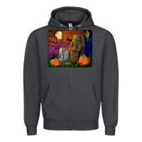 Smoke headstone and coffin mousepad Zipper Hoodie - BundleAndBundleShop
