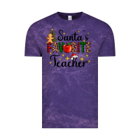 Cloud Purple santa's favorite teacher Vintage Tee - AdoDesignShop