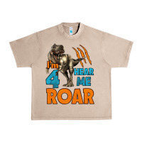 French Oak i'm four hear me roar dinosaur birthday Urban Heavy Tee - LillyAllenDesigns