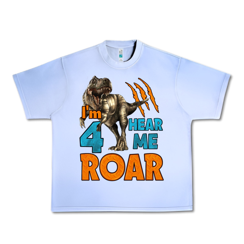 I'm Four Hear Me Roar Dinosaur Birthday Urban Heavy Tee by LillyAllenDesigns | Teevron