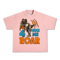 Salmon i'm four hear me roar dinosaur birthday Urban Heavy Tee - LillyAllenDesigns