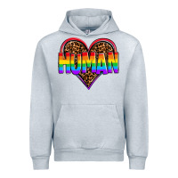 Heather Grey lgbt pride human Urban Hoodie - OliviaCreatesArt