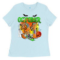 Baby Blue october 31 Ladies Tee - Zillion Design Studio