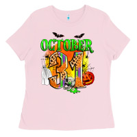 Bubblegum Pink october 31 Ladies Tee - Zillion Design Studio