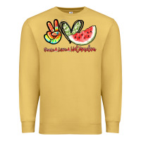 Antique Gold Peace love watermelon Premium Sweatshirt - NancyCooperArtShop