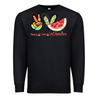 Black Peace love watermelon Premium Sweatshirt - NancyCooperArtShop
