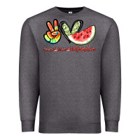Charcoal Heather Peace love watermelon Premium Sweatshirt - NancyCooperArtShop