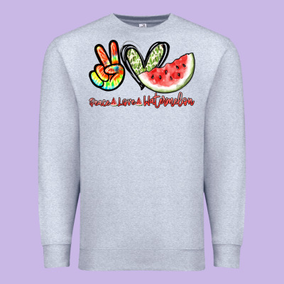 Peace Love Watermelon Premium Sweatshirt Designed By Nancycooperartshop