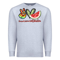 Heather Grey Peace love watermelon Premium Sweatshirt - NancyCooperArtShop
