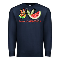 Navy Peace love watermelon Premium Sweatshirt - NancyCooperArtShop