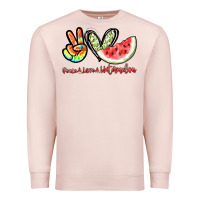 Pale Pink Peace love watermelon Premium Sweatshirt - NancyCooperArtShop