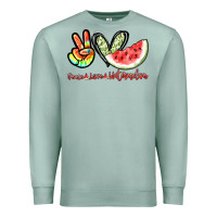 Seafoam Peace love watermelon Premium Sweatshirt - NancyCooperArtShop