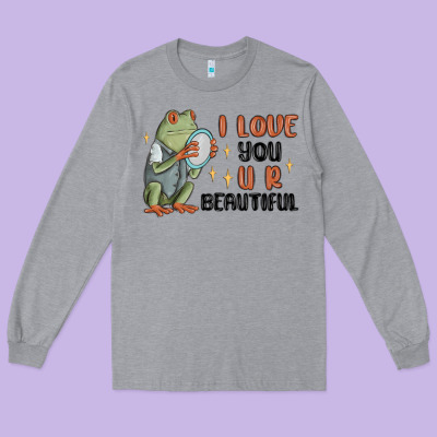 I Love You U R Beautiful Frog Long Sleeve Tee Designed By Maliassmallbusiness